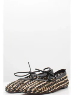 Clearance inuovo Ballerines Femme Tressées Noir/Beige