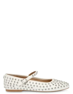 Outlet steve madden Ballerines Mary Jane Spike – Blanc Clouté