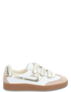 schmoove Basket de ville Femme sheffield straps w Cuir Blanc/Doré
