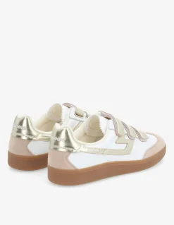schmoove Basket de ville Femme sheffield straps w Cuir Blanc/Doré