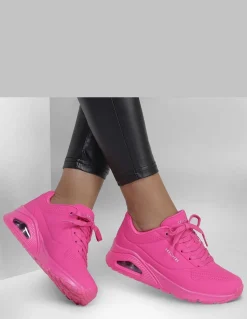 Hot skechers Basket de ville Femme uno - night shades Rose