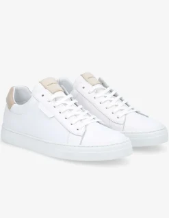 Best schmoove Baskets basses homme spark clay m en cuir blanc avec détails beige