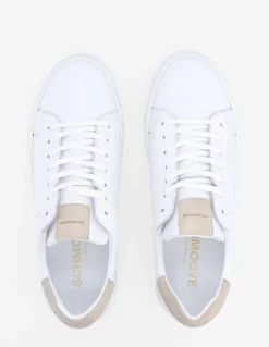 Best schmoove Baskets basses homme spark clay m en cuir blanc avec détails beige