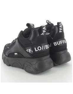Sale buffalo baskets compensées femme chai black imi suede/ mesh vegan
