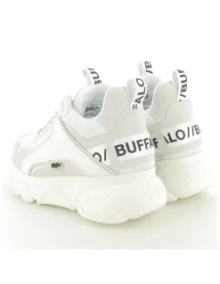 Outlet buffalo baskets compensées femme chai white imi suede/ mesh vegan