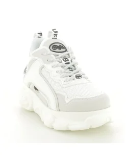 Outlet buffalo baskets compensées femme chai white imi suede/ mesh vegan