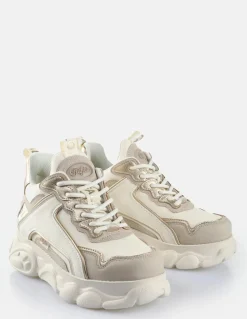 Discount buffalo Baskets compensées femme cld chai - vegan nubuck/nappa crème/rose gold