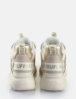 Discount buffalo Baskets compensées femme cld chai - vegan nubuck/nappa crème/rose gold