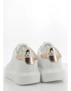 Sale karl lagerfeld baskets compensées femme kapri maison karl lace cuir blanc rose gold