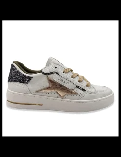 semerdjian Baskets De Ville Femme Ale Cuir Blanc/ Doré