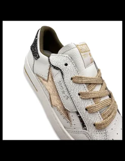 semerdjian Baskets De Ville Femme Ale Cuir Blanc/ Doré
