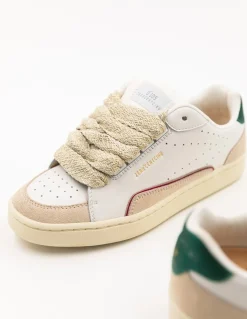 Discount 0-105 Baskets de ville Femme Avril Summer Cuir Blanc