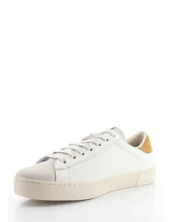 victoria Baskets de ville Femme Berlin Piel & Serraje Cuir Blanc/Jaune