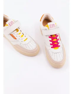 New 0-105 Baskets de ville femme hazel funky cuir blanc/rose/orange