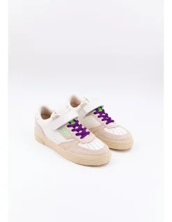 Hot 0-105 Baskets de ville femme hazel legacy cuir blanc blanc/rose/violet
