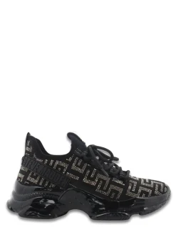 Clearance steve madden Baskets de ville Femme Maxout Sneaker Noir Paillettes