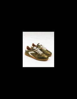 Hot 0-105 Baskets de Ville Femme Nova Khaki Metallic