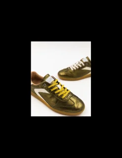 Hot 0-105 Baskets de Ville Femme Nova Khaki Metallic