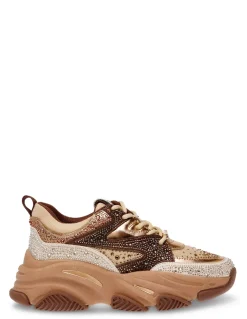 Discount steve madden Baskets de ville Femme privy sneaker Doré/Marron