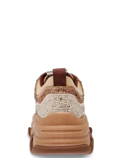Discount steve madden Baskets de ville Femme privy sneaker Doré/Marron