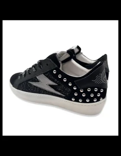New semerdjian Baskets De Ville Femme Roy Cuir Noir/ Argenté