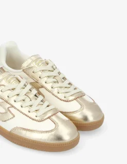 Hot schmoove Baskets de ville femme Sheffield Jogger W Cuir Blanc/Doré