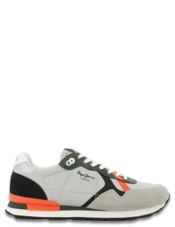 Hot pepe jeans Baskets de ville Homme Brit Road M Gris Nylon/Daim