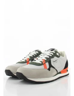 Hot pepe jeans Baskets de ville Homme Brit Road M Gris Nylon/Daim