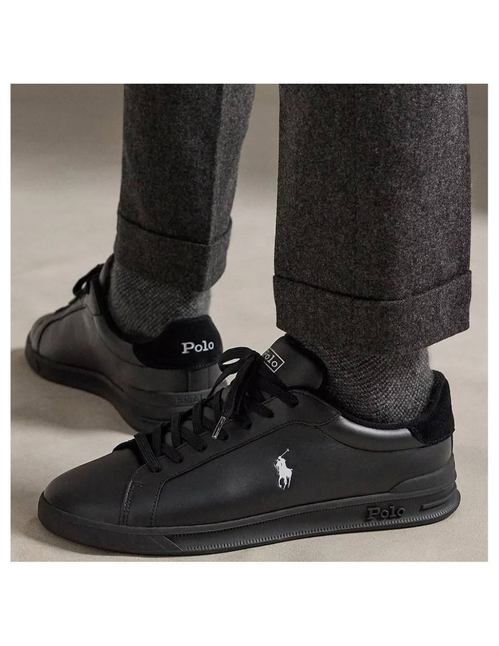 Best ralph lauren Baskets De Ville Homme Héritage Court Noir
