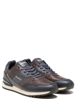 New redskins Baskets de Ville Homme Obvious 2 Cuir Marron/Bleu Marine