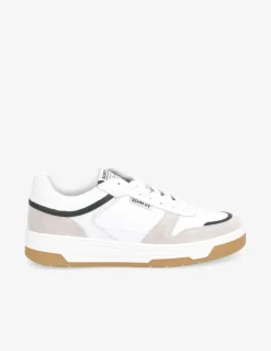 schmoove Baskets de ville homme smatch sneaker cuir blanc/gris/vert foncé