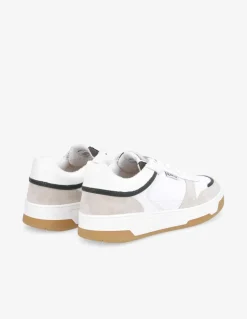 schmoove Baskets de ville homme smatch sneaker cuir blanc/gris/vert foncé