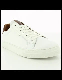 Hot schmoove baskets de ville homme spark clay cuir blanc/marron