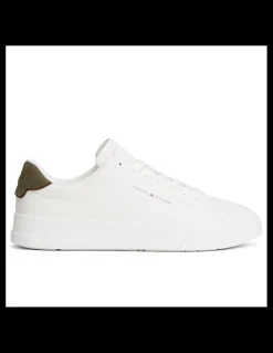 Clearance tommy hilfiger Baskets de Ville Homme th court White Kaki