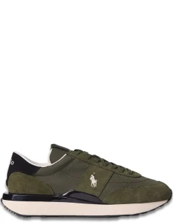 Outlet ralph lauren Baskets de ville homme train 89 dain vert kaki
