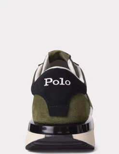 Outlet ralph lauren Baskets de ville homme train 89 dain vert kaki