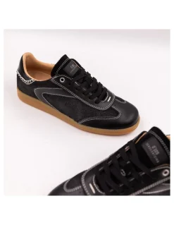 Clearance 0-105 Baskets de Ville Nova Mocassin Noir Cuir
