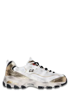 Clearance skechers Baskets Femme d'lites-vintage vision Blanc/Doré
