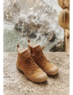New palladium baskets fourrées femme pampa hi zip nubuck marron