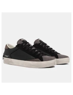 Outlet crime london Baskets Homme Distressed Cuir Noir