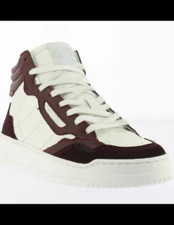 Best semerdjian baskets montantes femme vale 8407 cuir blanc/bordeaux