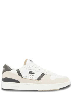 Sale lacoste Baskets t-clip set 224 4 sma homme blanc et beige