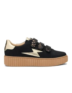 Sale vanessa wu Baskets Tendance Aby Noir Détails Léopard