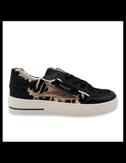 Outlet semerdjian Baskets Tendance Femme Ale Léopard/ Noir /Doré