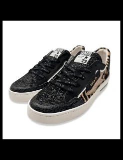 Outlet semerdjian Baskets Tendance Femme Ale Léopard/ Noir /Doré