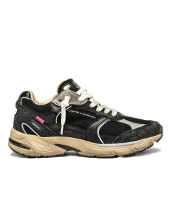 Outlet crime london Baskets Tendance Femme Fugitive Cuir Noir