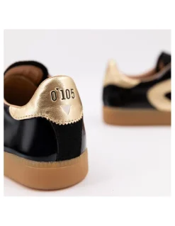 Best 0-105 Baskets Tendance Femme Nova Cuir Vernis Noir