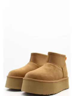 Sale ugg Boots Compensées femme classic mini dipper daim chestnut