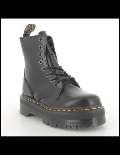 Clearance dr martens boots compensées femme jadon cuir polished smooth noir