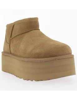 Best ugg boots femme classic ultra mini platform daim chestnut